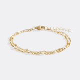Dainty Double Chain Beaded Bracelet