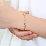 Paperclip Bracelet with Gemstone Accents
