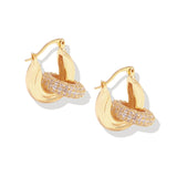Pave Interlock Hoop Earrings