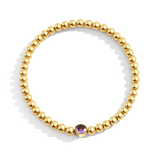 Gold Beaded Bubble Birthstone Bracelet