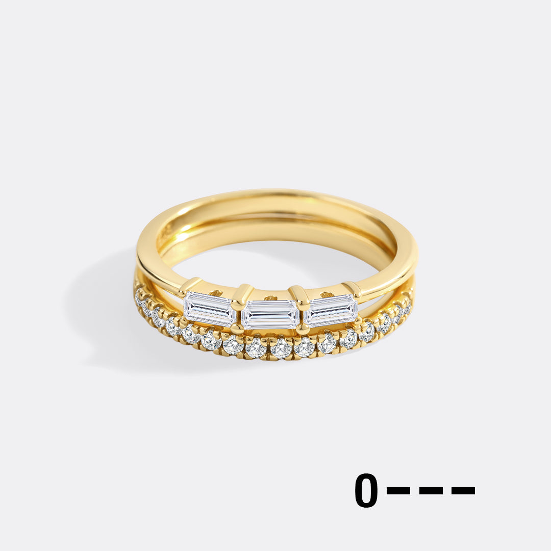 Morse Code and Micro Pave Eternity Ring Stacking Set