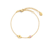 Dainty Initial and Birthstone Bracelet