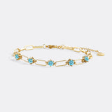Paperclip Bracelet with Gemstone Accents
