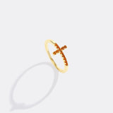 Birthstone Cross Ring