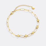Paperclip Bracelet with Gemstone Accents