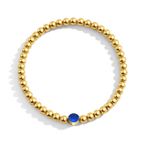 Gold Beaded Bubble Birthstone Bracelet