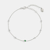 May Birthstone Station Bracelet