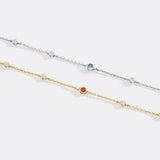 August Birthstone Station Bracelet