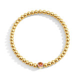Gold Beaded Bubble Birthstone Bracelet