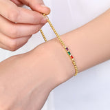 Personalized Baguette Birthstone Beaded Bracelet
