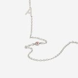 Initial Necklace with Birthstone Accent
