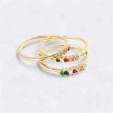 Personalized Dainty Birthstones Ring