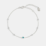 March Birthstone Station Bracelet