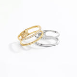 Double Band Pave Ring