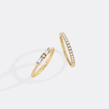 Morse Code and Micro Pave Eternity Ring Stacking Set