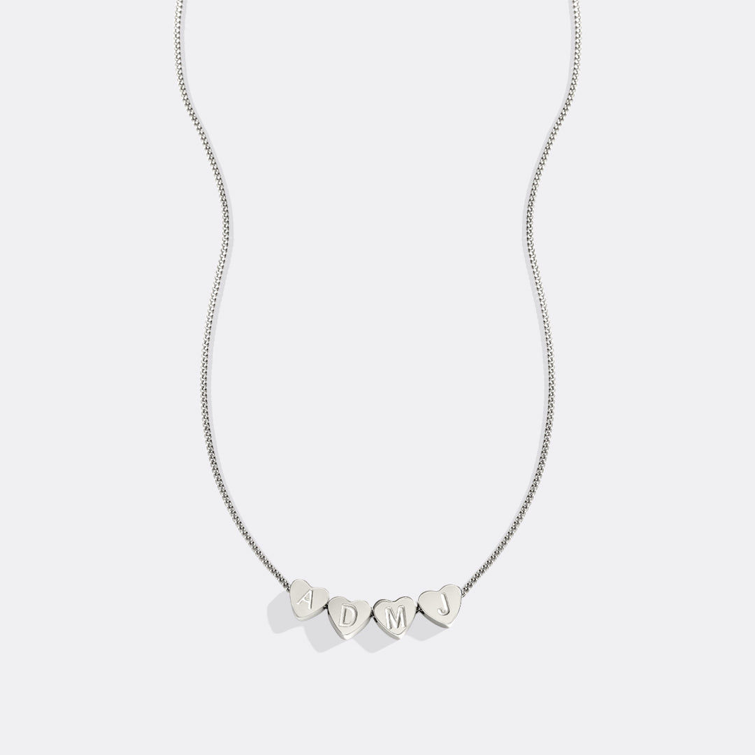 Dainty Heart Stacking Initial Necklace