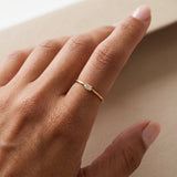 Dainty Baguette Birthstone Stacking Ring