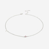 Initial Necklace with Birthstone Accent