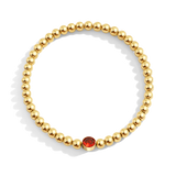 Gold Beaded Bubble Birthstone Bracelet