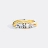 Morse Code and Micro Pave Eternity Ring Stacking Set