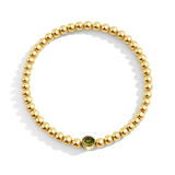 Gold Beaded Bubble Birthstone Bracelet