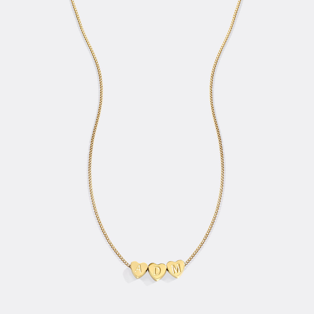 Dainty Heart Stacking Initial Necklace