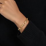 Bold Cable Link Charm Bracelet