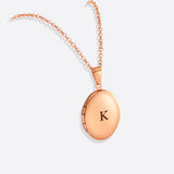 Engraved Oval Photo Locket Necklace