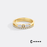 Morse Code and Micro Pave Eternity Ring Stacking Set