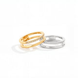 Double Band Pave Ring