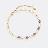 Paperclip Bracelet with Gemstone Accents