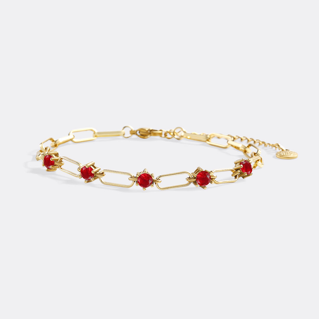 Paperclip Bracelet with Gemstone Accents