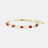 Paperclip Bracelet with Gemstone Accents