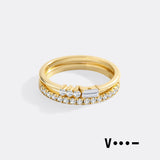 Morse Code and Micro Pave Eternity Ring Stacking Set