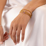 Gold Beaded Birthstone Bracelet