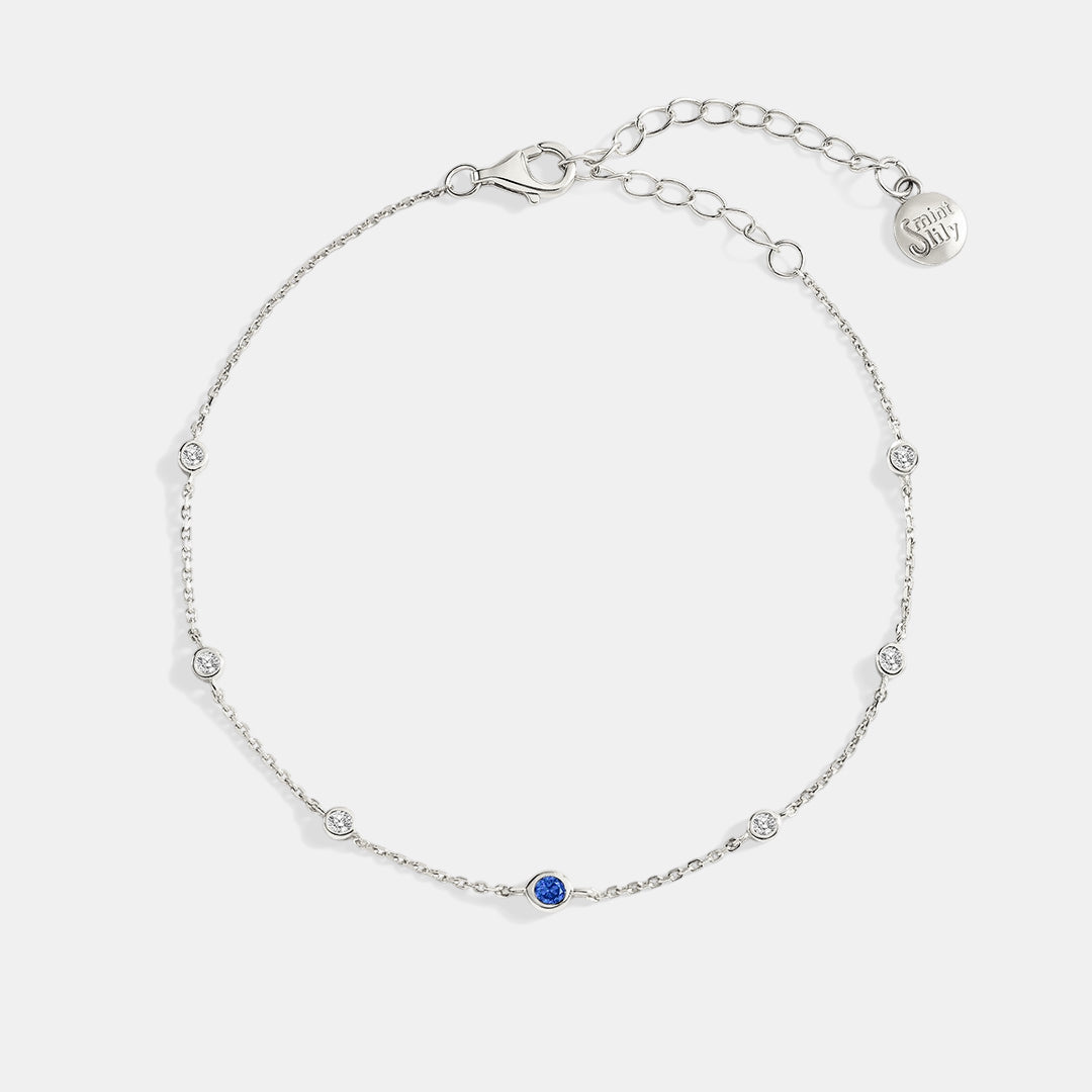 September Birthstone Station Bracelet
