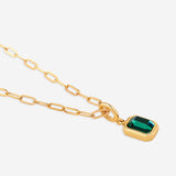Baguette Birthstone Necklace