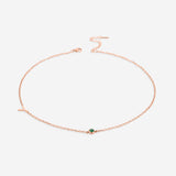 Initial Necklace with Birthstone Accent