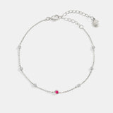 July Birthstone Station Bracelet
