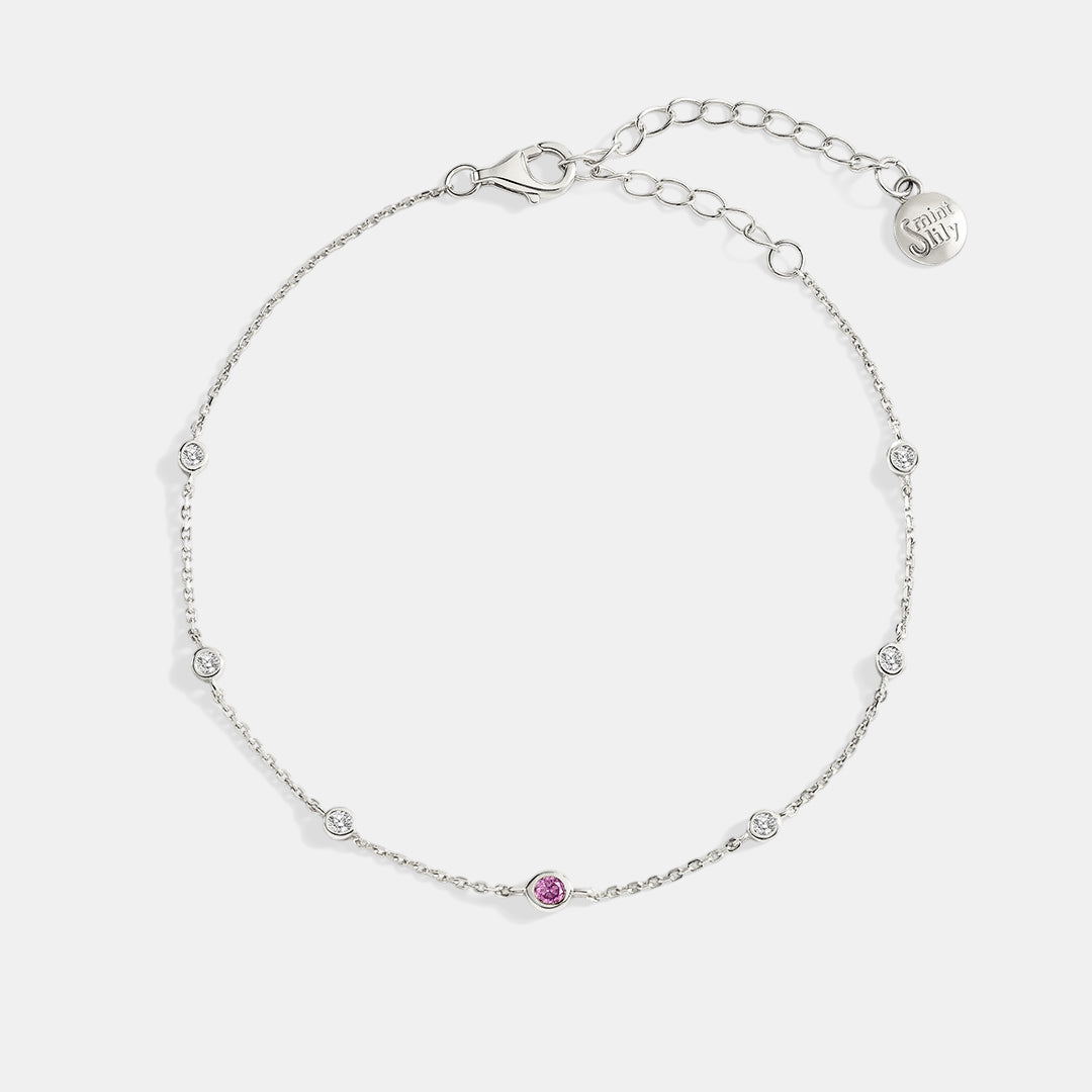 October Birthstone Station Bracelet