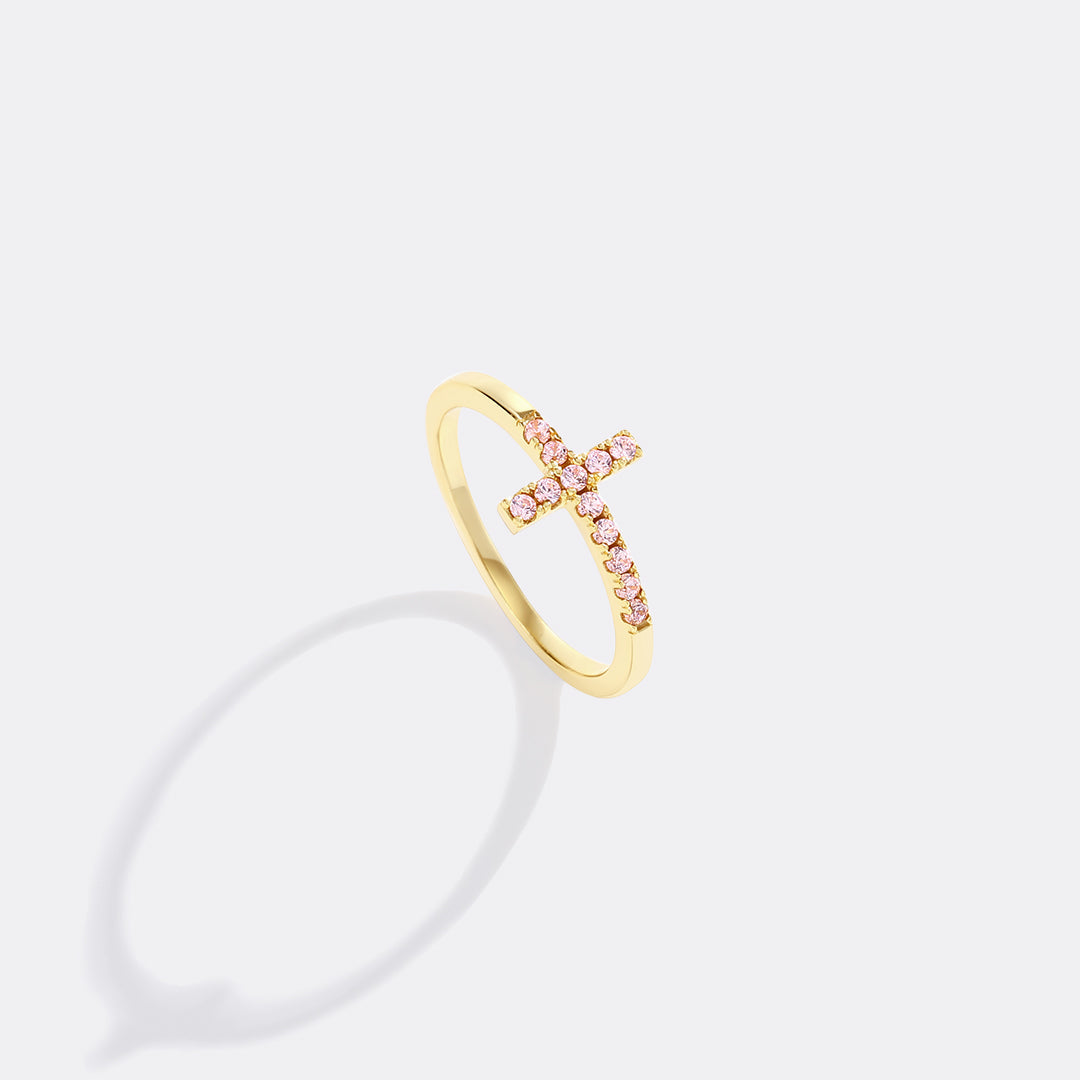 Birthstone Cross Ring