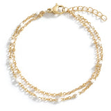 Dainty Double Chain Beaded Bracelet