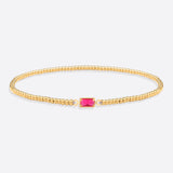 Gold Beaded Birthstone Bracelet