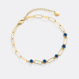 Paperclip Bracelet with Gemstone Accents