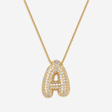 Pave Bubble Initial Necklace