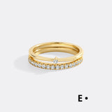 Morse Code and Micro Pave Eternity Ring Stacking Set