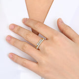 Morse Code and Micro Pave Eternity Ring Stacking Set
