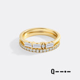 Morse Code and Micro Pave Eternity Ring Stacking Set