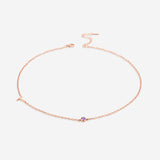 Initial Necklace with Birthstone Accent