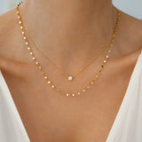 Classic Bezel Necklace and Petal Chain Set